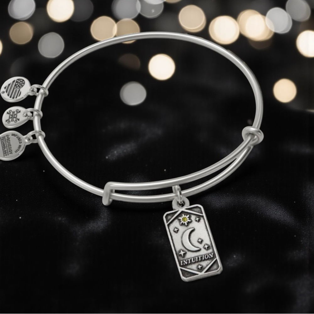 🏷️‼️5/$25🏷️‼️🌙ALEX & ANI🌙Intuition Moon Oracle Charm Bangle in RS/EUC